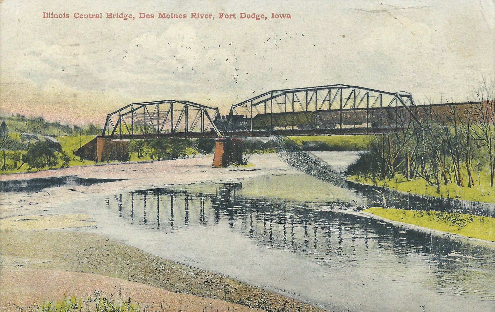 Historic postcard of previous bridge